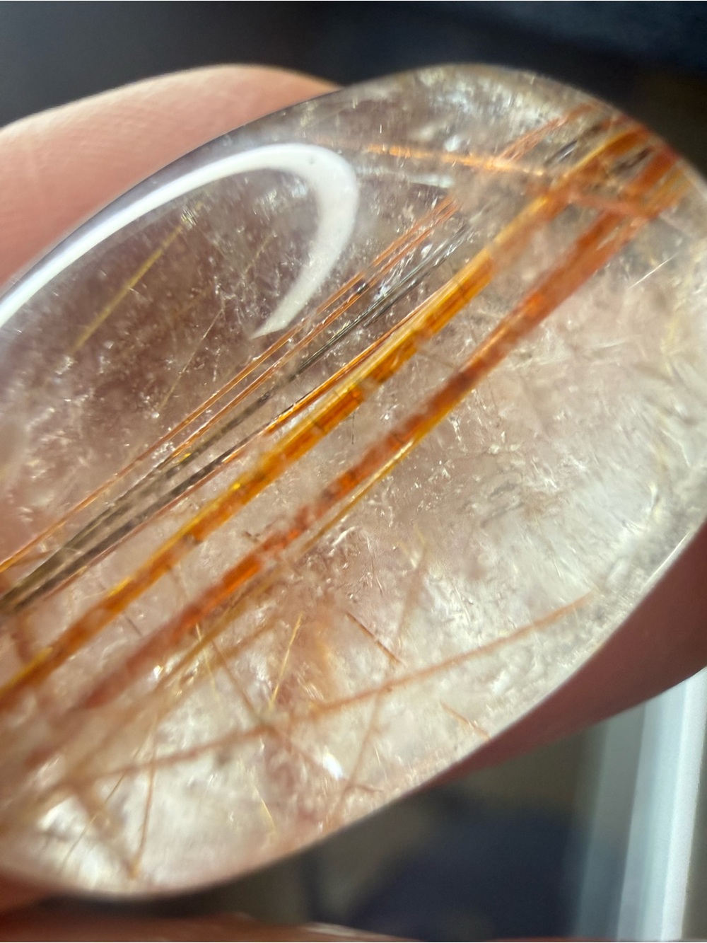 Multi-Color Rutilated Quartz Cabochon - Picture 3 of 8